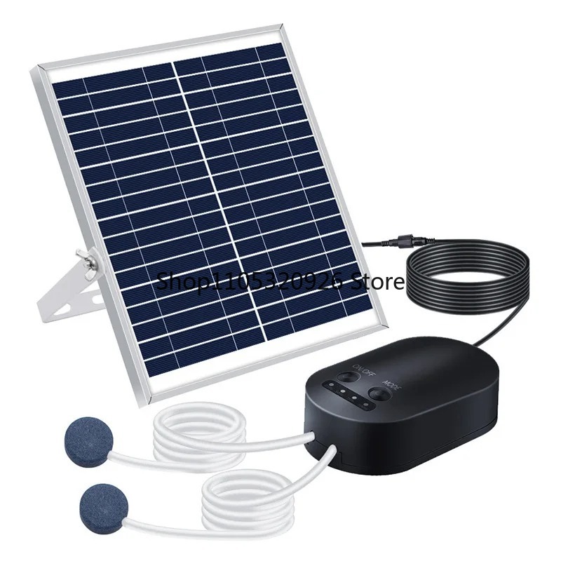 Solar Pond Aerator Oxygen Pump - 15W Solar Air Pump Bubbler Hoses