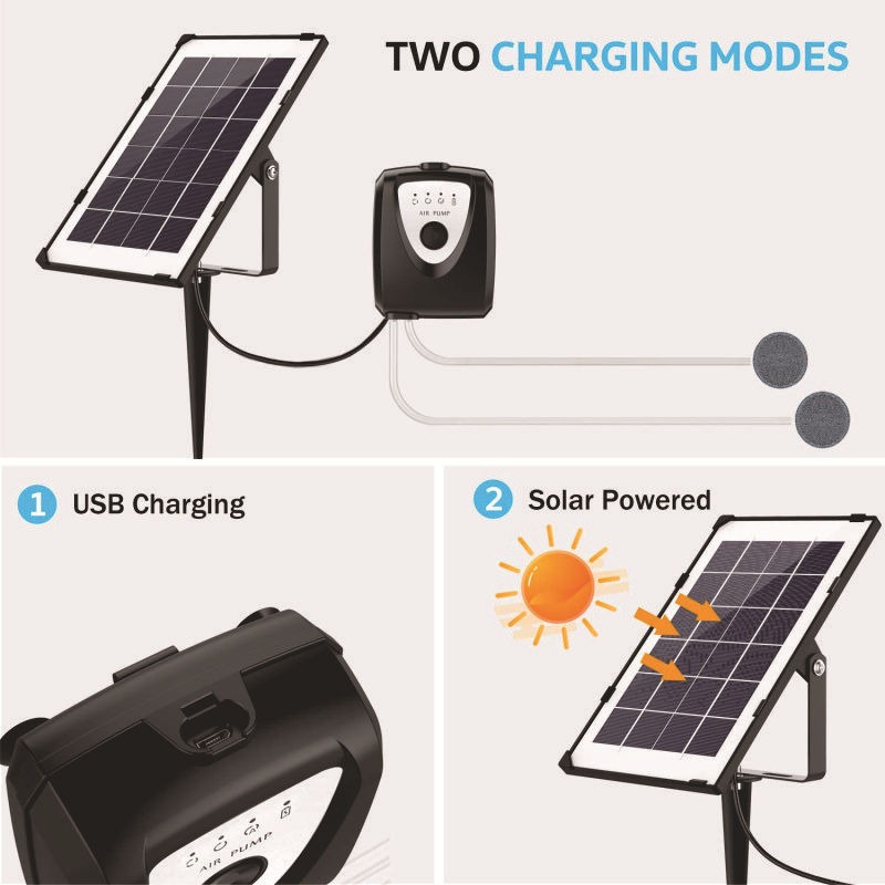 Rechargeable Solar Pond Aerato - Solar Pond Aerator Oxygen Pump 评论和价格